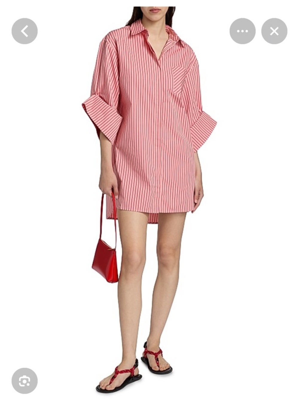 Staud Nico Dress Montauk Stripe Pink.